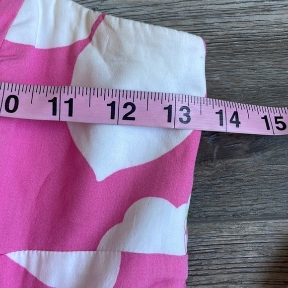 Lilly Pulitzer dress strapless size 2 pink green white floral tie back - Picture 9 of 12